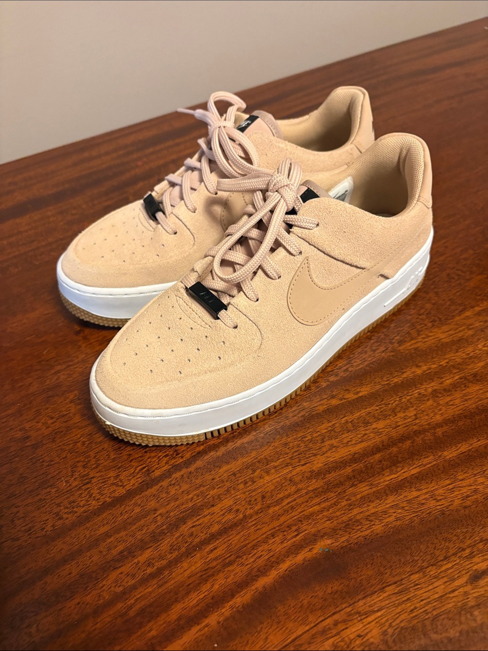 Nike Air Blush Suede Low-Top Platform Sneakers